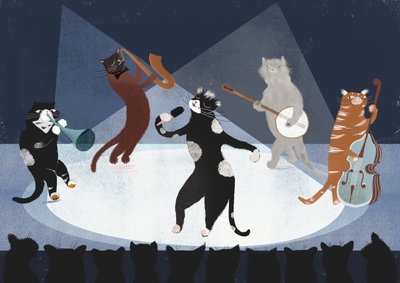 爵士猫》，2015 年（数字） 作者 露西·巴纳吉