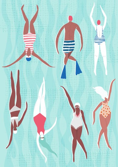 游泳者，2014 年（数字） 作者 露西·巴纳吉