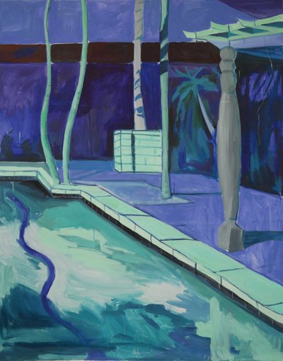 蓝色宫廷》，2021 年（布面油画） 作者 露西·斯莫尔博恩