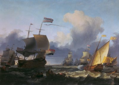 1665 年 6 月 18 日，在特克塞尔海岸向海军上将德鲁伊特移交指挥权 作者 鲁道夫·巴克惠曾