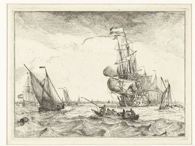 有划艇的 IJ 河景观
海景（系列名称） 作者 鲁道夫·巴库伊森