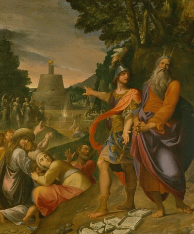 摩西打破律法石碑（绘画） 作者 卢多维科·卡拉奇（Ludovico Carracci）