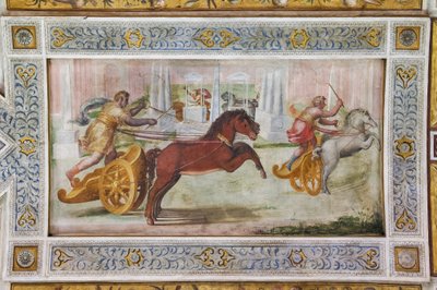 四马车比赛，游戏厅天花板细节（壁画） 作者 Ludovico Settevecchi
