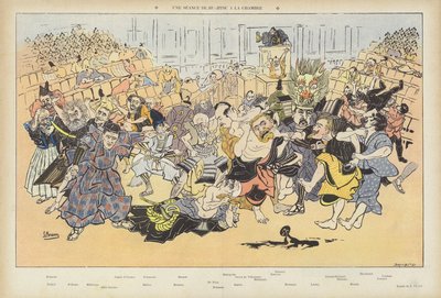 会议室里的柔术。 Le Rire的插图 作者 Ludwig Braun