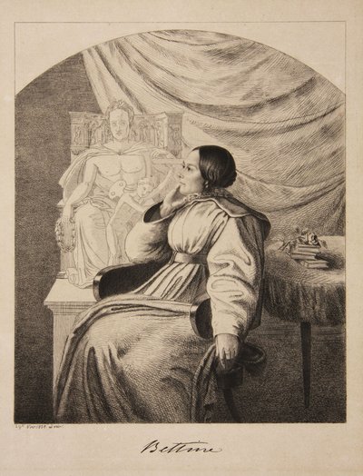 作家贝蒂娜-冯-阿尼姆（Bettine von Arnim）的肖像，1785-1859，女，布伦塔诺，1838年。 作者 路德维希·埃米尔·格林