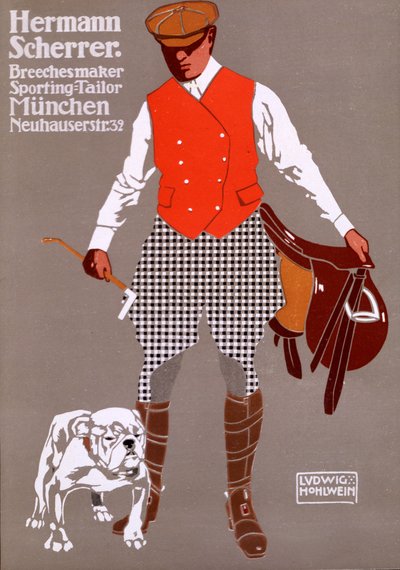 运动裁缝“Hermann Scherrer”的广告 作者 路德维希·霍尔文