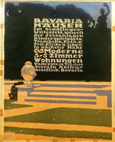 Bavaria Häuser im Sendlinger Unterfeld, unweit der Isaranlagen / Kinderspielplatz, Trambahn, Kath 作者 路德维希·霍尔文