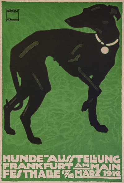狗展，1912年。 作者 路德维希·霍尔文