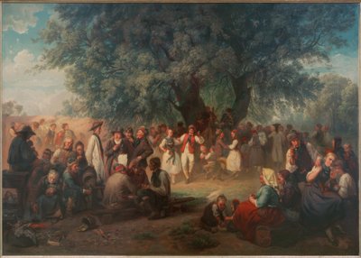 Dorftanz unter der Linde 作者 Ludwig Knaus