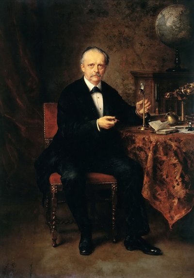 赫尔曼·路德维希·费迪南德·冯·亥姆霍兹的肖像1821-1894，1881年。 作者 路德维希·克瑙斯