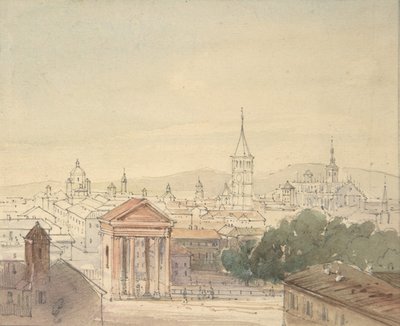 米兰的景色，1820-84年。 作者 路德维希·里克特