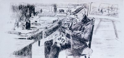画家乔瓦尼-法托里的肖像，由路易吉-莱维（1858-1860 - 1939）绘制。 作者 路易吉·列维