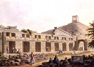 卡卡莫的古代粮仓，板块3来自《奥斯曼帝国的风景》，由罗伯特-鲍耶（1758-1834）出版，1803年（水印）。 作者 路易吉（继）梅耶尔