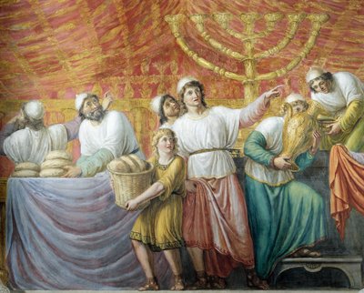 犹太盛宴的准备，路易吉-阿德莫洛（1764-1849）的壁画，皮蒂宫，佛罗伦萨，托斯卡纳，意大利 作者 路易吉·阿德莫洛