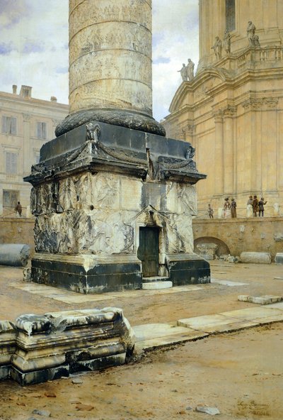 罗马的特拉扬圆柱，作者 Luigi Bazzani（1836-1927 年）。布面油画，70.5x103 厘米。 作者 路易吉·巴扎尼（Luigi Bazzani）