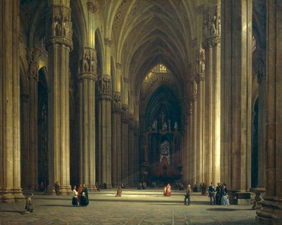 米兰大教堂（Milano Duomo）的内部，由Luigi Bisi（1814-1886）创作。 作者 路易吉·比斯