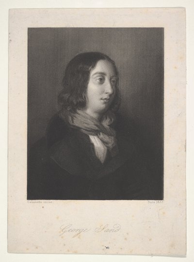 乔治·沙的肖像，1837年。 作者 路易吉·卡拉马塔（Luigi Calamatta）