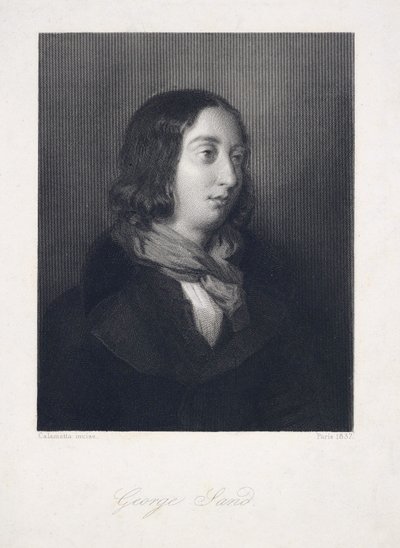 乔治-桑的画像，出版。1837年（雕版画 作者 路易吉·卡拉马塔（Luigi Calamatta）