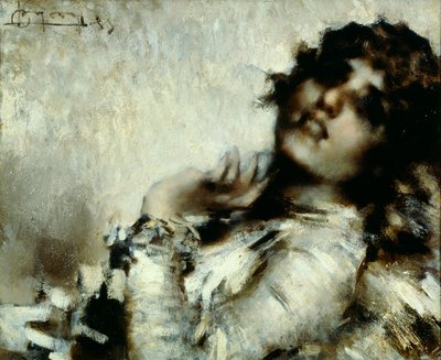 一个女人的肖像（布面油画） 作者 路易吉·康科尼（Luigi Conconi）
