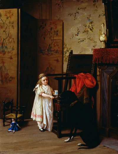 双人早餐》，作者：路易吉-克罗西奥（1835-1915 年），油画，42x32 厘米 作者 路易吉·克罗西奥
