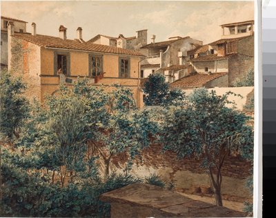 佛罗伦萨的房屋景观（水彩画，约1825年 作者 路易吉·加里波