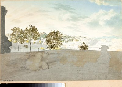 从露台上俯瞰吉恩斯市（水彩画） 作者 路易吉·加里波