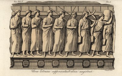 来自古代伊特鲁里亚瓮的地方法官 作者 路易吉·贾雷（LuigiGiarrè）