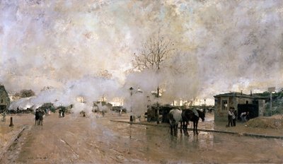 1885年在巴黎赛道上吸烟。 作者 路易吉·卢瓦尔