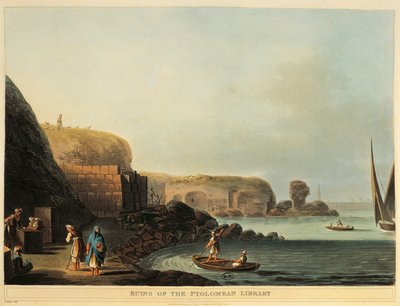 埃及，亚历山大，托勒密图书馆遗址 by Luigi Mayer 作者 路易吉·梅耶（Luigi Mayer）