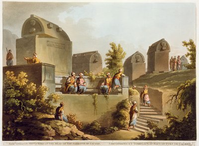 Cacamo港口的石棺和Sepulchres，来自“奥斯曼帝国的观点”，由Robert Bowyer（1758-1834）1803（aquatint）出版 作者 路易吉·梅耶（Luigi Mayer）