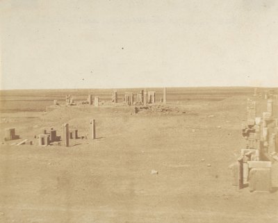 从山上拍摄的波斯波利斯全景，1858年。 作者 路易吉·佩斯
