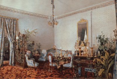 Varvara Obreskoffs沙龙，1848年（纸上厕所） 作者 路易吉·普雷马齐（Luigi Premazzi）