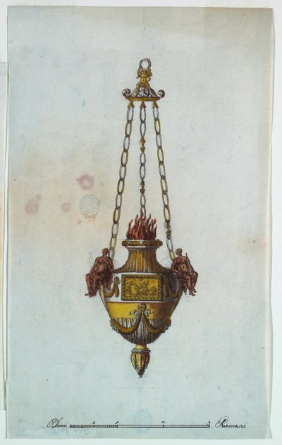 绘图，祭坛灯，1800-1825 年 作者 路易吉·里盖蒂