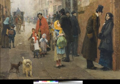 米兰的一条街道，1881年 作者 路易吉·罗西（Luigi Rossi）