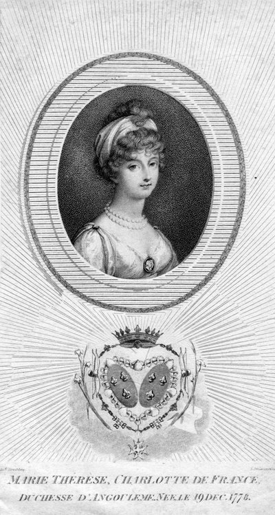 玛丽·特蕾丝·夏洛特·德·波本（Marie-Therese-Charlotte de Bourbon），昂古莱姆公爵夫人和法国多芬的夫人，1805年。 作者 路易吉·夏瓦尼蒂（Luigi Schiavonetti）