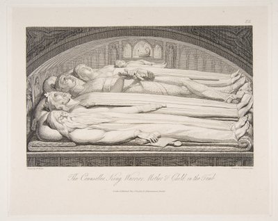 坟墓中的参赞，国王，战士，母亲和儿童，摘自《坟墓，一首诗》，1813年3月1日。 作者 路易吉·夏瓦尼蒂（Luigi Schiavonetti）
