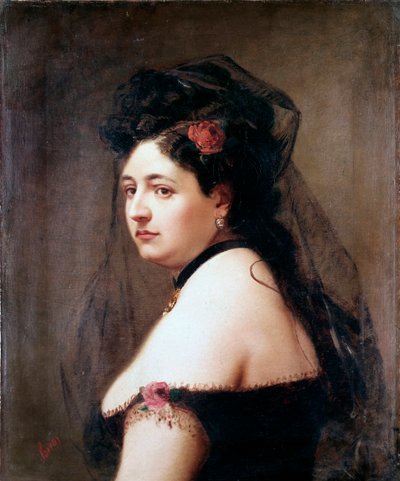 意大利歌手 Elisabetta Galletti Gianoli 的肖像（绘画 作者 路易吉·索里奥（Luigi Sorio）
