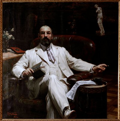 苏格兰保险商和艺术保护者埃文-麦肯齐的肖像 Luigi de Servi (1863-1945) 1902 年创作 Dim 135x135 厘米 Genes，Galleria d