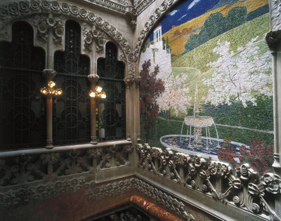 Mosaiques, Casa Nava (1901-1907), a Reus - DOMENECH I MONTANER, Lluis (1850-1923)。纳瓦斯之家。1901-1907.西班牙。雷乌斯。纳瓦斯宅邸。室内马赛克装饰。现代主义。建筑。 作者 路易斯·多梅内克·蒙塔内尔