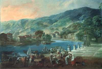 埃尔阿雷纳尔在毕尔巴鄂，ca 1784年的视图 作者 路易斯·帕雷特·阿尔卡扎