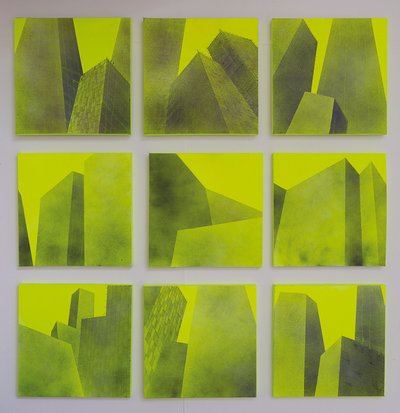 建构系列 I - IX，2014 年（丙烯酸画布） 作者 卢克·M·沃克