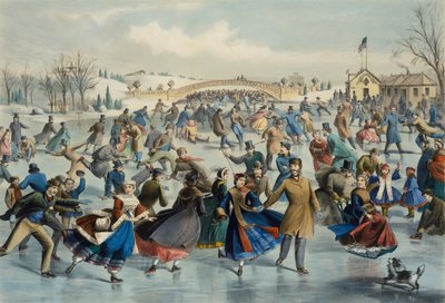中央公园，冬季--滑冰池，1862年。 作者 莱曼·韦特莫尔·阿特沃特