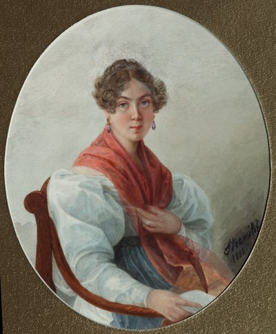 纳·瓦西里耶娃（NA Vasilyeva）肖像，1835年 作者 Lyubov Stepanovna Borozdna Stromilova
