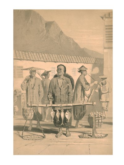 香港的鱼贩子，19世纪。 作者 M和N汉哈特