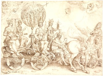 凯旋战车。Mundus（世界）。(四元素的寓意） 作者 Maarten van Heemskerck