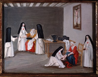 皇家港尚普修道院的修女们照顾病人（绘画 作者 Madeleine (attr. to) 布洛涅