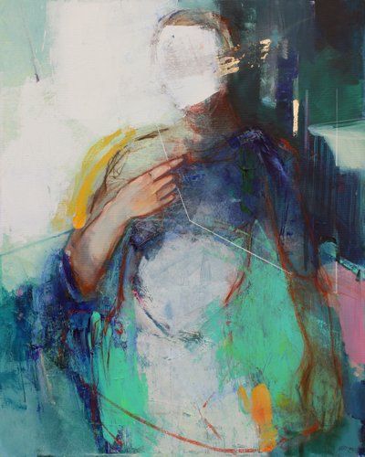新的线索，2020 年（丙烯、粉彩和金箔画布） 作者 