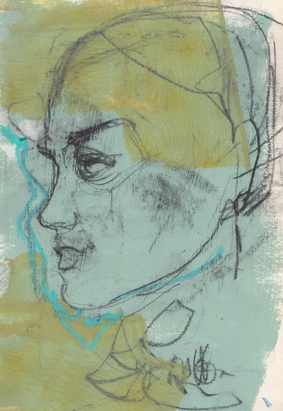 素描本 12，2024 年（蛋彩颜料、木炭纸） 作者 