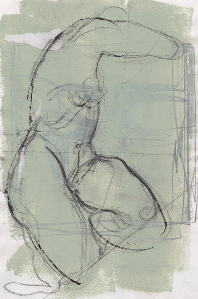 素描本 13，2024 年（蛋彩颜料、木炭纸） 作者 