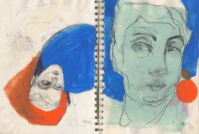 素描本 30，2025 年（蛋彩颜料、纸张墨水） 作者 